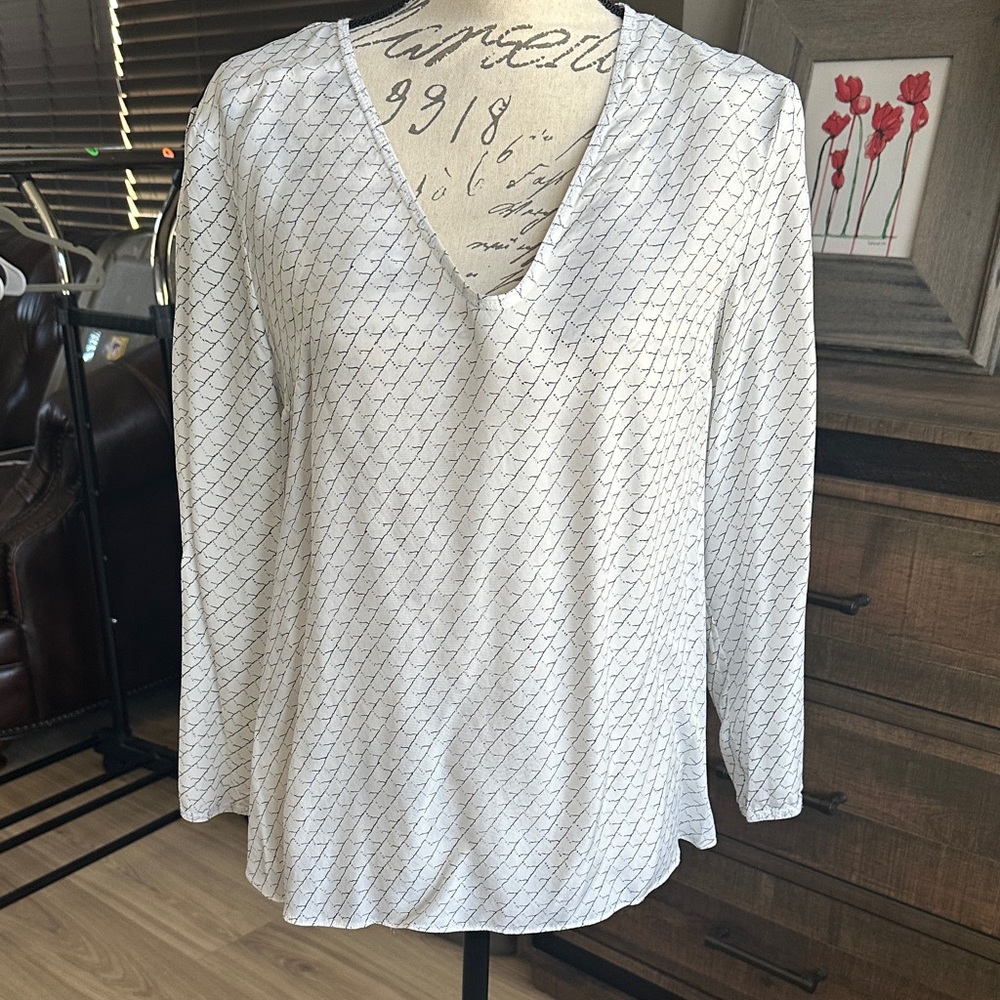 Armani Exchange White Patterned Blouse - image 1